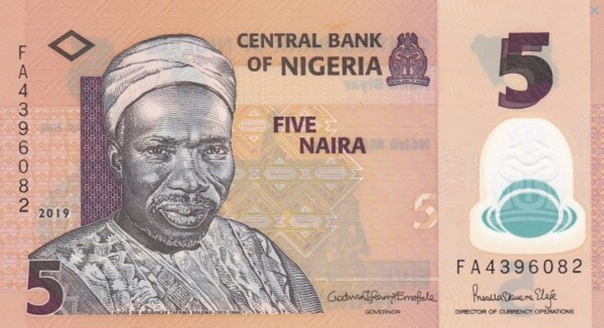 Nigeria 5 naira Taniec 2019 P-38j