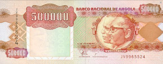 Angola 500 000 kwanza Nosorożce 1991 P-134