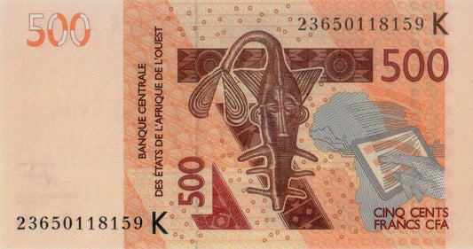 Senegal - Afryka zachodnia 500 fr Hipopotamy 2023 P-719 Kl