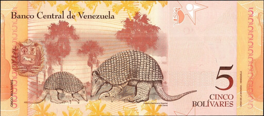 Wenezuela 5 Boliwarów Pancerniki 2014 P-89f