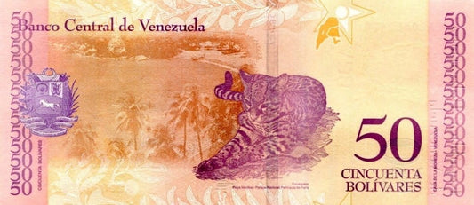 Wenezuela 50 Boliwarów Ocelot 2018 P-105a