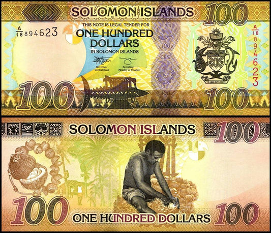 Wyspy Salomona 100 $ Kokosy 2023 P-36a.3