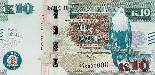 Zambia 10 kwacha Jeżozwierz 2018 P-58b